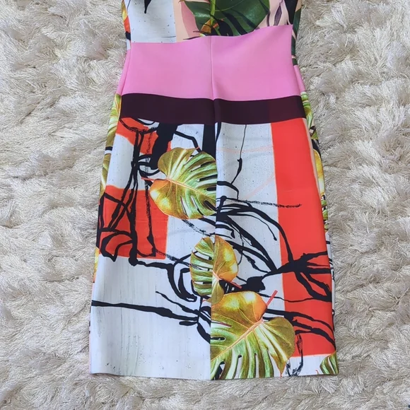 Clover Canyon Pink Green Falling Leaves Dress S - Picture 13 of 14